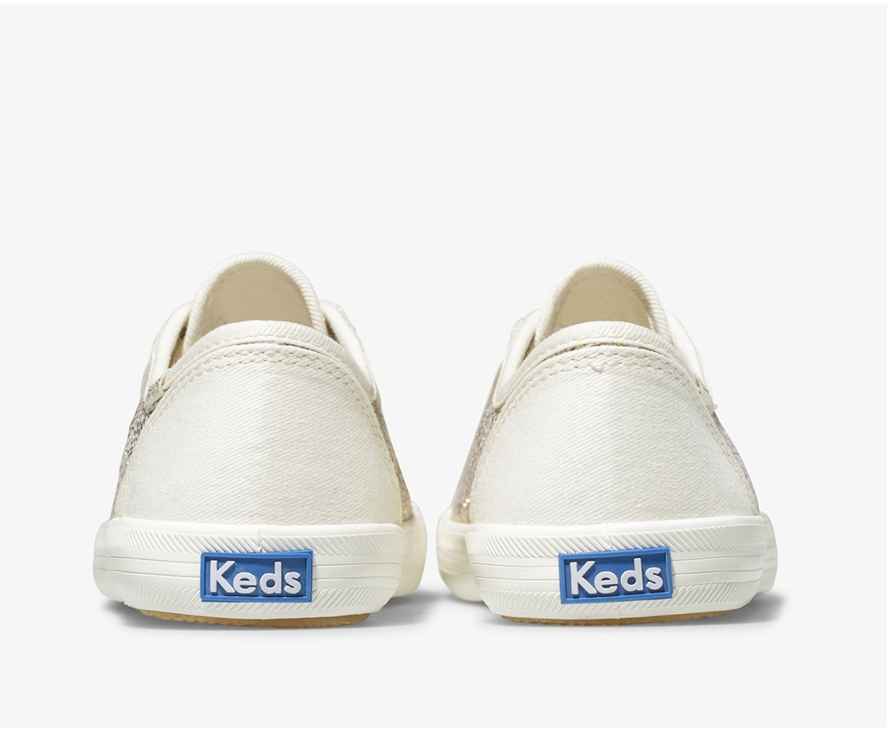 Basket Keds Enfant Blanche - Kickstart Metallic Sparkle - 240-BCYJQR